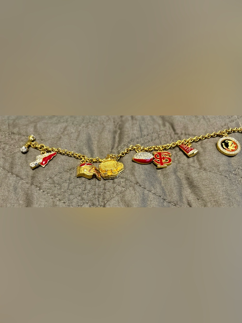 Danbury Mint Gold-Tone Enamel Charm Bracelet - Florida State - Picture 6 of 7